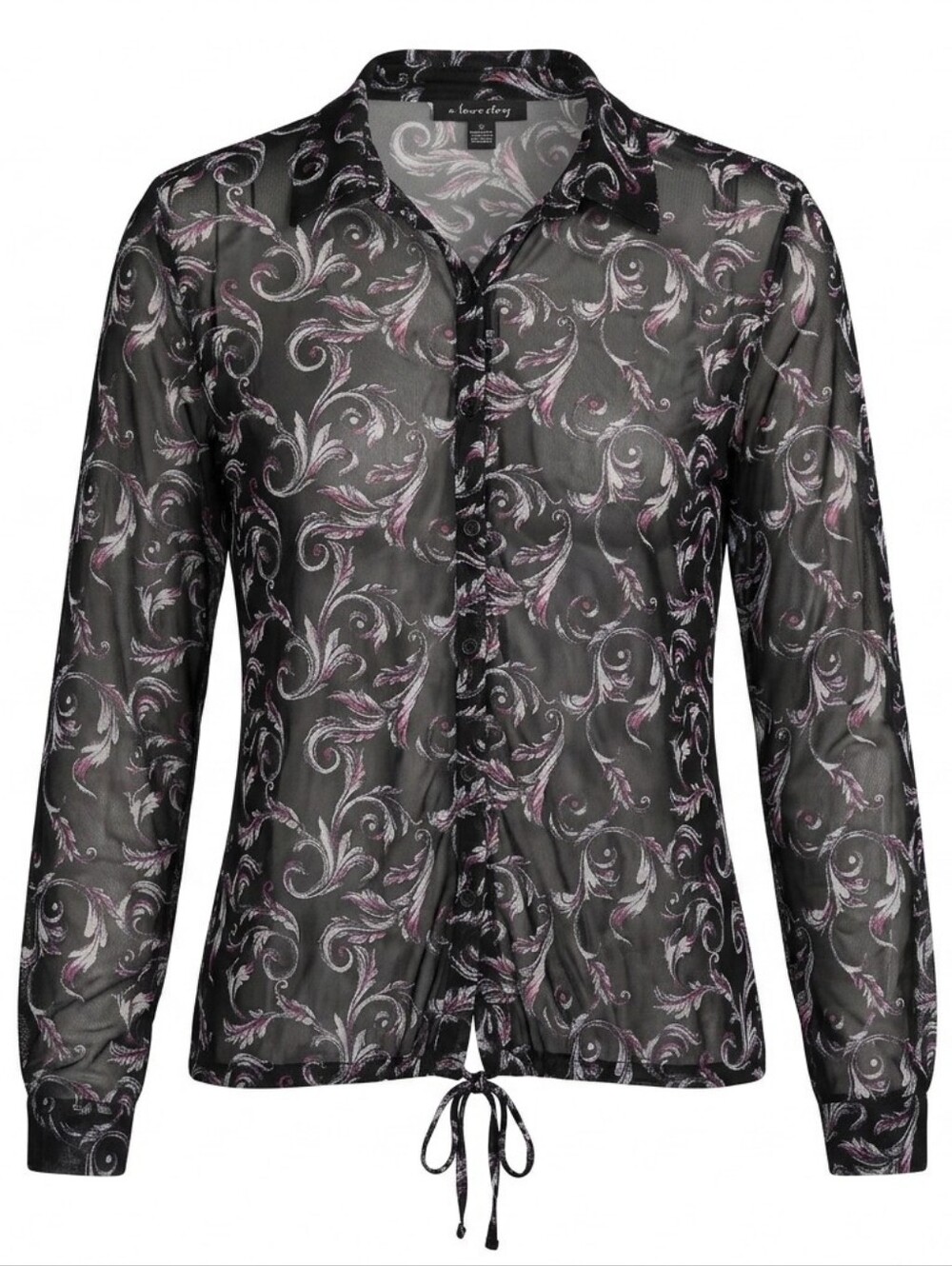 A Love Story Floral Blouse Medium Boho Cottagecore Romantic Sheer NWT